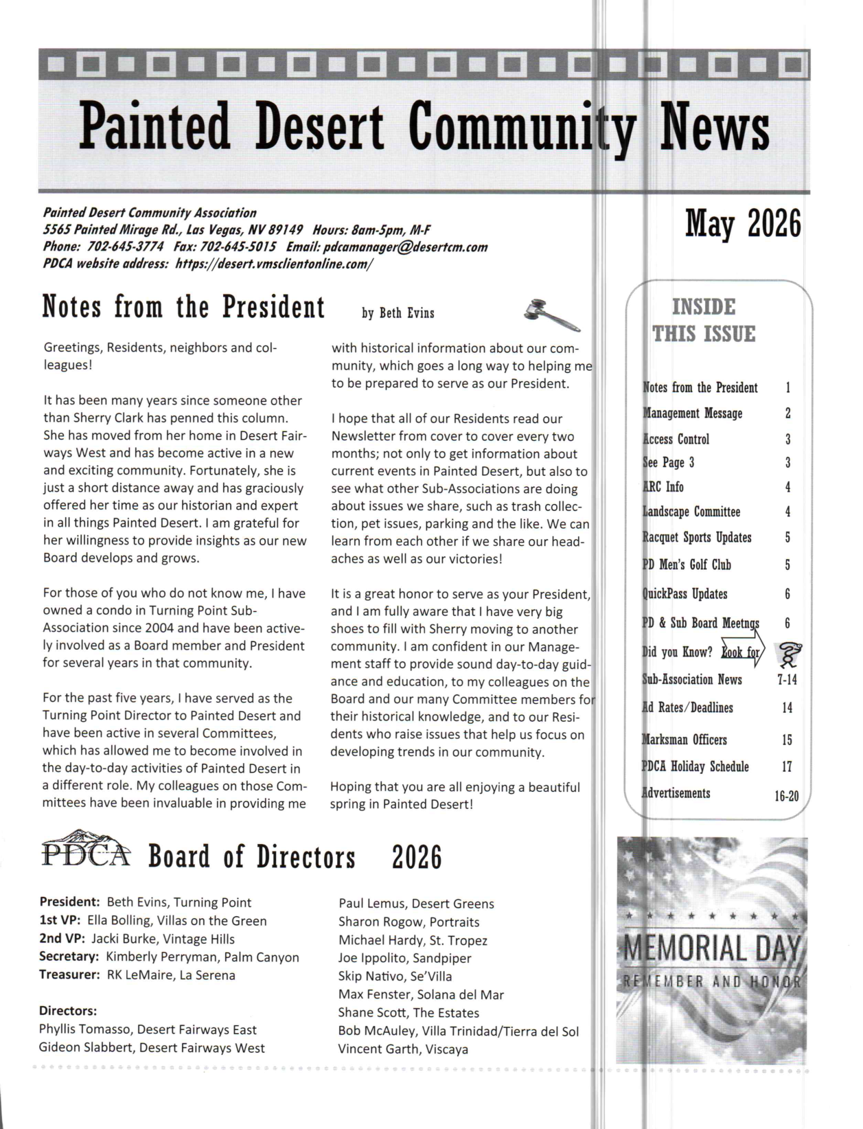 Painted Desert Community News May 2026 - Page 1